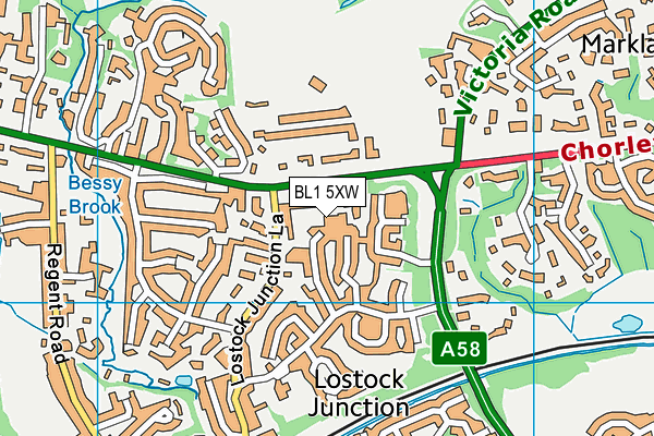 BL1 5XW map - OS VectorMap District (Ordnance Survey) BL1 5XW map - OS VectorMap District (Ordnance Survey)