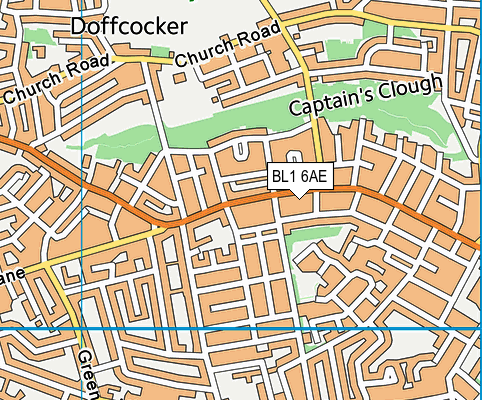BL1 6AE map - OS VectorMap District (Ordnance Survey) BL1 6AE map - OS VectorMap District (Ordnance Survey)