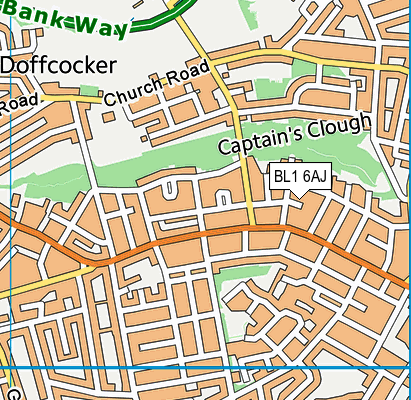BL1 6AJ map - OS VectorMap District (Ordnance Survey) BL1 6AJ map - OS VectorMap District (Ordnance Survey)