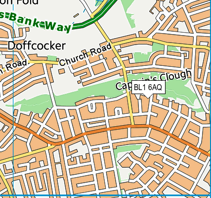 BL1 6AQ map - OS VectorMap District (Ordnance Survey) BL1 6AQ map - OS VectorMap District (Ordnance Survey)