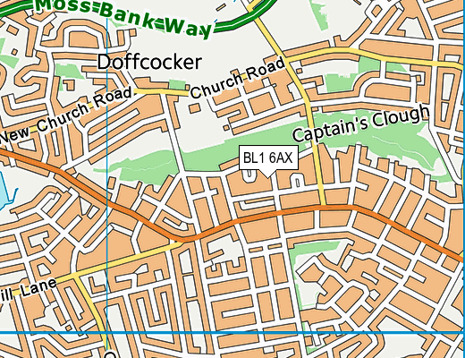 BL1 6AX map - OS VectorMap District (Ordnance Survey) BL1 6AX map - OS VectorMap District (Ordnance Survey)