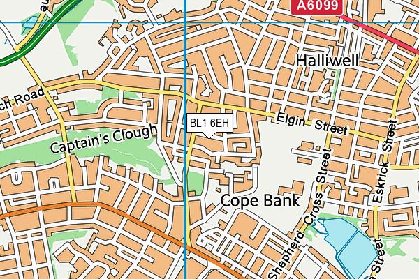 BL1 6EH map - OS VectorMap District (Ordnance Survey) BL1 6EH map - OS VectorMap District (Ordnance Survey)