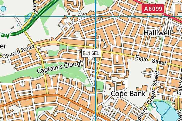 BL1 6EL map - OS VectorMap District (Ordnance Survey) BL1 6EL map - OS VectorMap District (Ordnance Survey)