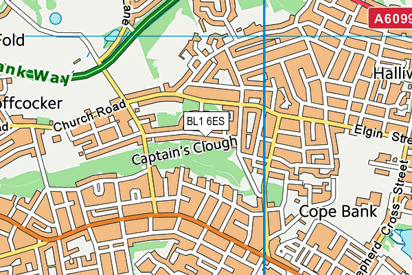 BL1 6ES map - OS VectorMap District (Ordnance Survey) BL1 6ES map - OS VectorMap District (Ordnance Survey)