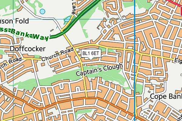 BL1 6ET map - OS VectorMap District (Ordnance Survey) BL1 6ET map - OS VectorMap District (Ordnance Survey)