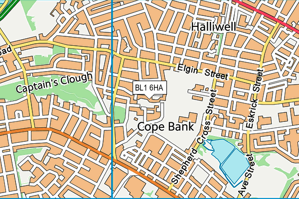 BL1 6HA map - OS VectorMap District (Ordnance Survey) BL1 6HA map - OS VectorMap District (Ordnance Survey)