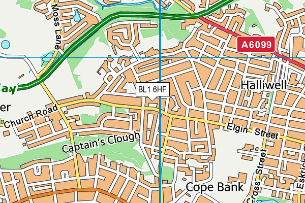 BL1 6HF map - OS VectorMap District (Ordnance Survey)