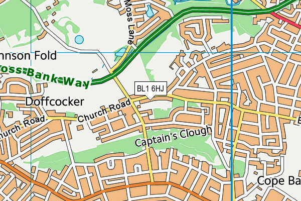 BL1 6HJ map - OS VectorMap District (Ordnance Survey) BL1 6HJ map - OS VectorMap District (Ordnance Survey)