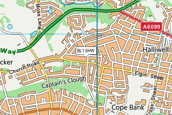 BL1 6HW map - OS VectorMap District (Ordnance Survey) BL1 6HW map - OS VectorMap District (Ordnance Survey)