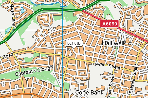 BL1 6JB map - OS VectorMap District (Ordnance Survey) BL1 6JB map - OS VectorMap District (Ordnance Survey)