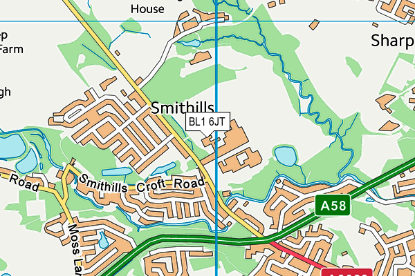 BL1 6JT map - OS VectorMap District (Ordnance Survey) BL1 6JT map - OS VectorMap District (Ordnance Survey)