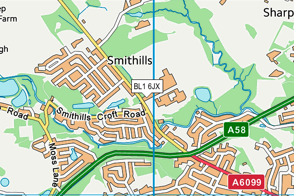 BL1 6JX map - OS VectorMap District (Ordnance Survey) BL1 6JX map - OS VectorMap District (Ordnance Survey)