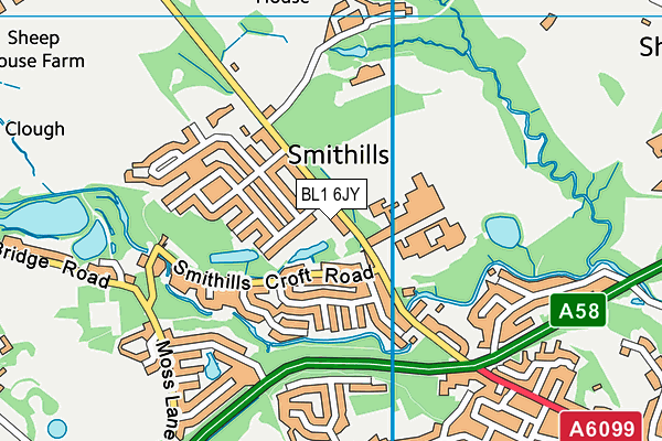 BL1 6JY map - OS VectorMap District (Ordnance Survey) BL1 6JY map - OS VectorMap District (Ordnance Survey)