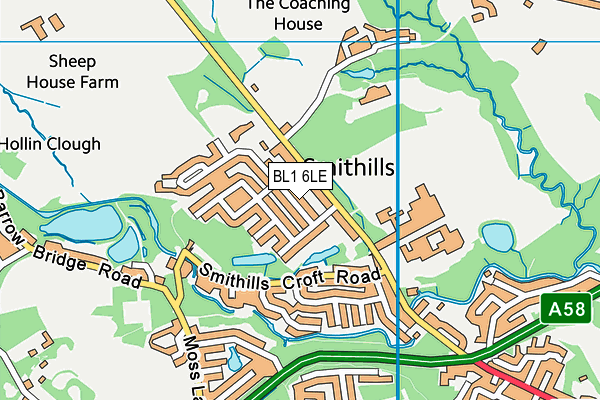 BL1 6LE map - OS VectorMap District (Ordnance Survey) BL1 6LE map - OS VectorMap District (Ordnance Survey)