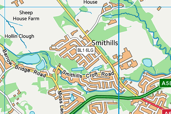BL1 6LG map - OS VectorMap District (Ordnance Survey) BL1 6LG map - OS VectorMap District (Ordnance Survey)