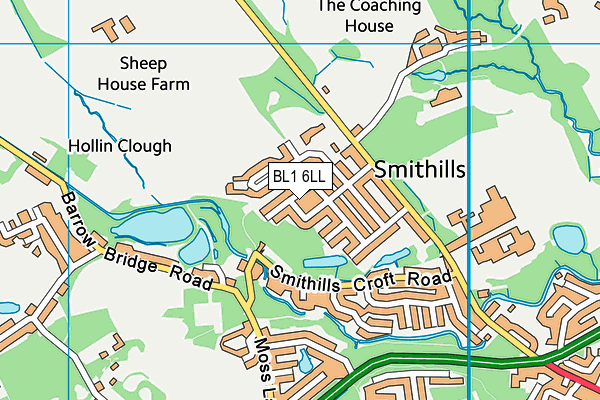 BL1 6LL map - OS VectorMap District (Ordnance Survey) BL1 6LL map - OS VectorMap District (Ordnance Survey)