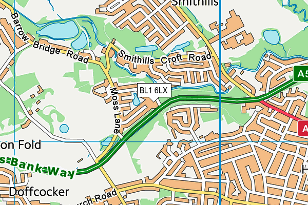 BL1 6LX map - OS VectorMap District (Ordnance Survey) BL1 6LX map - OS VectorMap District (Ordnance Survey)