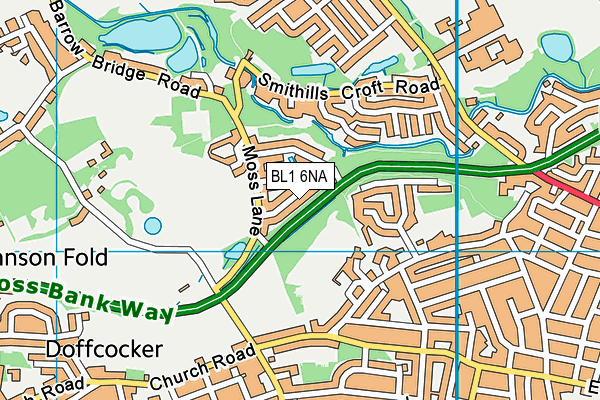 BL1 6NA map - OS VectorMap District (Ordnance Survey)