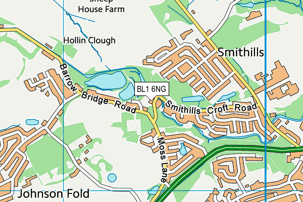 BL1 6NG map - OS VectorMap District (Ordnance Survey) BL1 6NG map - OS VectorMap District (Ordnance Survey)