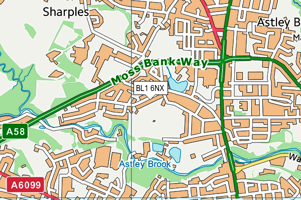 BL1 6NX map - OS VectorMap District (Ordnance Survey)