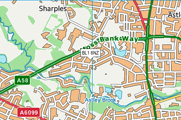 BL1 6NZ map - OS VectorMap District (Ordnance Survey) BL1 6NZ map - OS VectorMap District (Ordnance Survey)