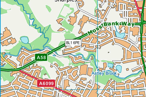 BL1 6PE map - OS VectorMap District (Ordnance Survey) BL1 6PE map - OS VectorMap District (Ordnance Survey)