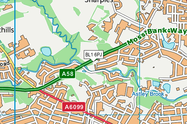 BL1 6PJ map - OS VectorMap District (Ordnance Survey) BL1 6PJ map - OS VectorMap District (Ordnance Survey)