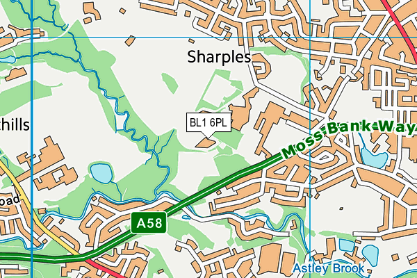 BL1 6PL map - OS VectorMap District (Ordnance Survey)