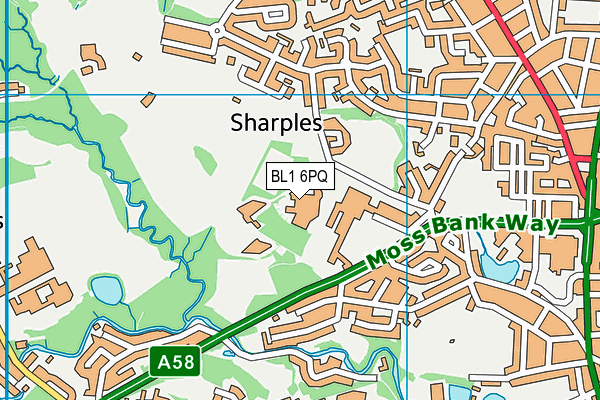 BL1 6PQ map - OS VectorMap District (Ordnance Survey) BL1 6PQ map - OS VectorMap District (Ordnance Survey)