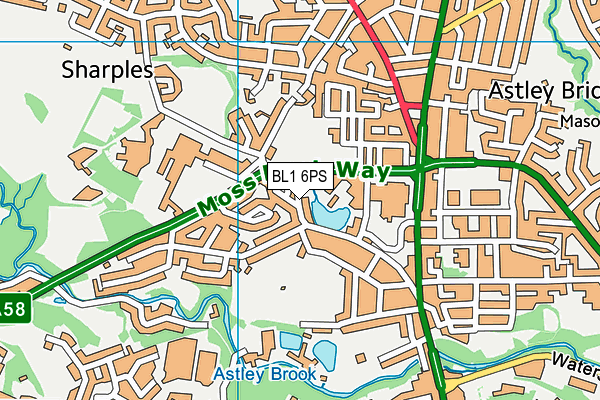BL1 6PS map - OS VectorMap District (Ordnance Survey) BL1 6PS map - OS VectorMap District (Ordnance Survey)