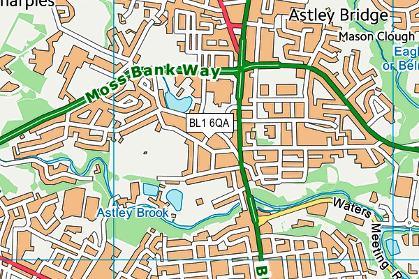 BL1 6QA map - OS VectorMap District (Ordnance Survey)