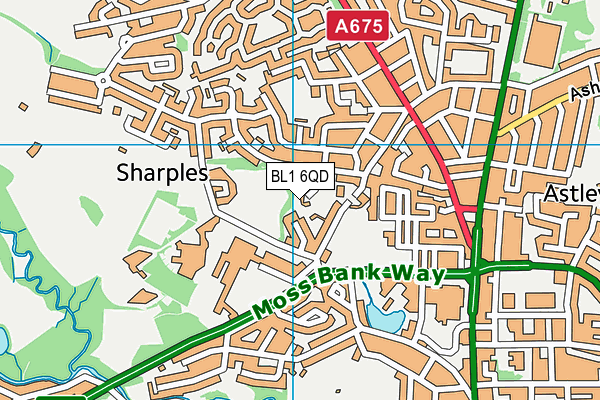 BL1 6QD map - OS VectorMap District (Ordnance Survey) BL1 6QD map - OS VectorMap District (Ordnance Survey)