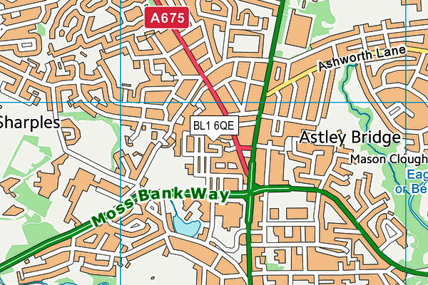 BL1 6QE map - OS VectorMap District (Ordnance Survey) BL1 6QE map - OS VectorMap District (Ordnance Survey)