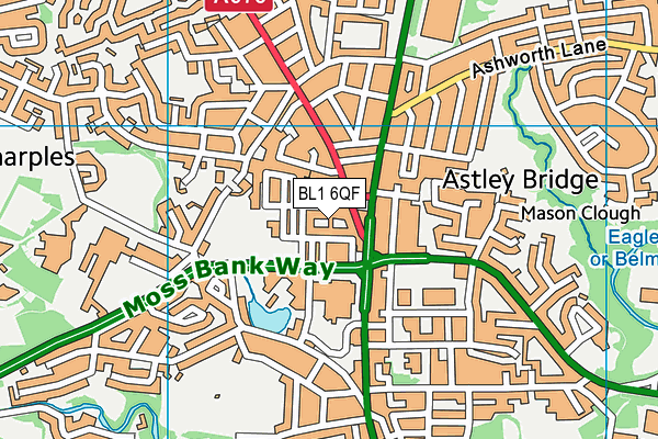 BL1 6QF map - OS VectorMap District (Ordnance Survey)