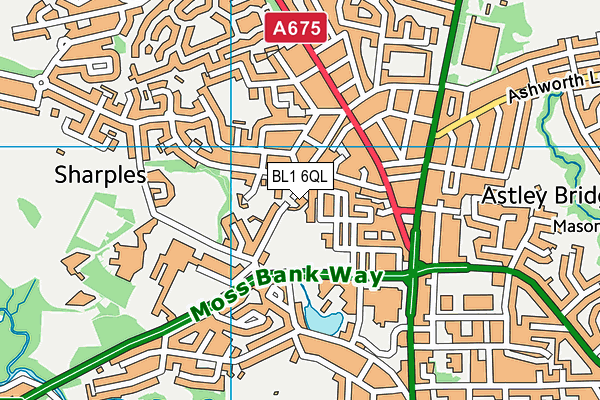 BL1 6QL map - OS VectorMap District (Ordnance Survey) BL1 6QL map - OS VectorMap District (Ordnance Survey)