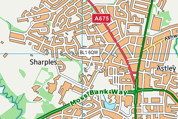 BL1 6QW map - OS VectorMap District (Ordnance Survey) BL1 6QW map - OS VectorMap District (Ordnance Survey)