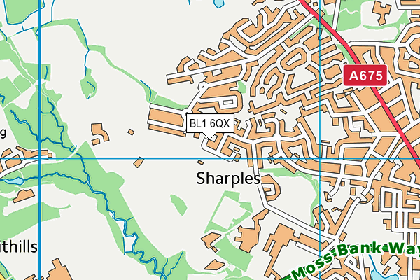 BL1 6QX map - OS VectorMap District (Ordnance Survey) BL1 6QX map - OS VectorMap District (Ordnance Survey)