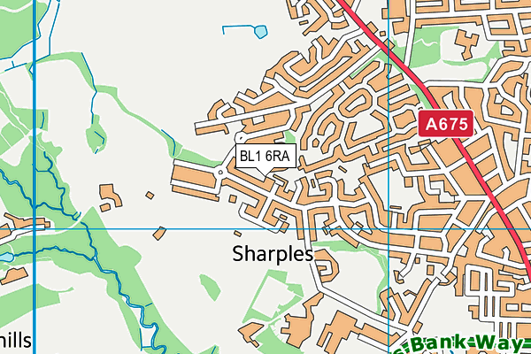 BL1 6RA map - OS VectorMap District (Ordnance Survey) BL1 6RA map - OS VectorMap District (Ordnance Survey)