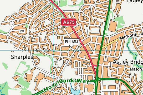 BL1 6RJ map - OS VectorMap District (Ordnance Survey) BL1 6RJ map - OS VectorMap District (Ordnance Survey)