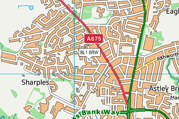 BL1 6RW map - OS VectorMap District (Ordnance Survey) BL1 6RW map - OS VectorMap District (Ordnance Survey)