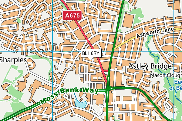 BL1 6RY map - OS VectorMap District (Ordnance Survey) BL1 6RY map - OS VectorMap District (Ordnance Survey)