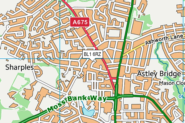 BL1 6RZ map - OS VectorMap District (Ordnance Survey) BL1 6RZ map - OS VectorMap District (Ordnance Survey)