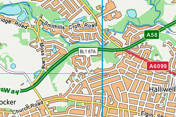 BL1 6TA map - OS VectorMap District (Ordnance Survey)