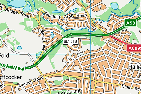 BL1 6TB map - OS VectorMap District (Ordnance Survey)