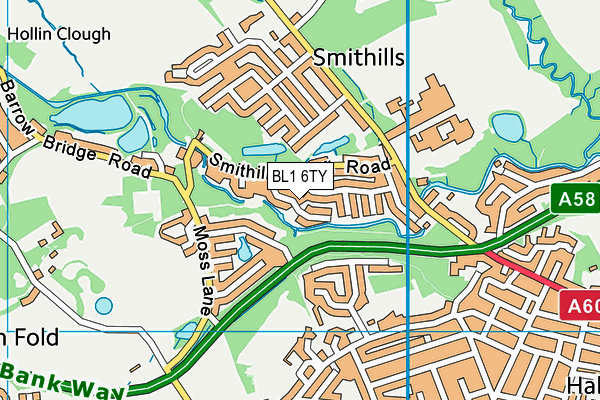 BL1 6TY map - OS VectorMap District (Ordnance Survey) BL1 6TY map - OS VectorMap District (Ordnance Survey)