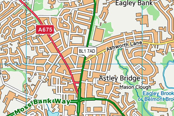 BL1 7AD map - OS VectorMap District (Ordnance Survey) BL1 7AD map - OS VectorMap District (Ordnance Survey)