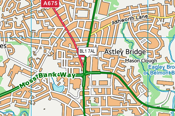 BL1 7AL map - OS VectorMap District (Ordnance Survey)