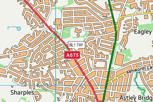 BL1 7AY map - OS VectorMap District (Ordnance Survey) BL1 7AY map - OS VectorMap District (Ordnance Survey)