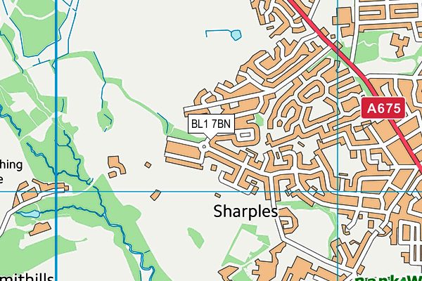 BL1 7BN map - OS VectorMap District (Ordnance Survey) BL1 7BN map - OS VectorMap District (Ordnance Survey)