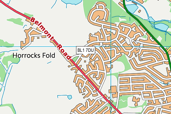 BL1 7DU map - OS VectorMap District (Ordnance Survey) BL1 7DU map - OS VectorMap District (Ordnance Survey)
